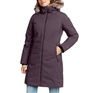 Eddie Bauer Ladies' Waterproof Down Stadium Coat Purple L